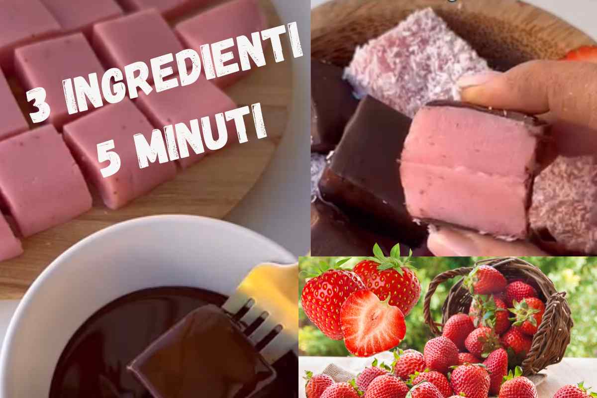 3 ingredienti per realizzare i dolcetti alle fragole