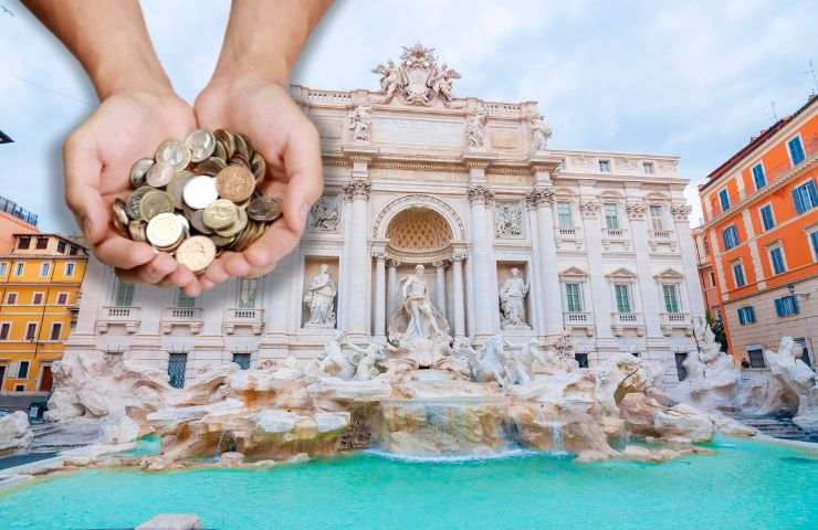 Monete raccolte nella Fontana di Trevi