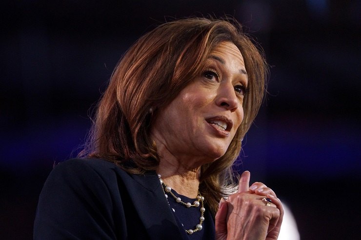 Kamala Harris durante un evento a Philadelphia