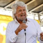 Beppe Grillo durante una manifestazione organizzata dal Movimento 5 Stelle