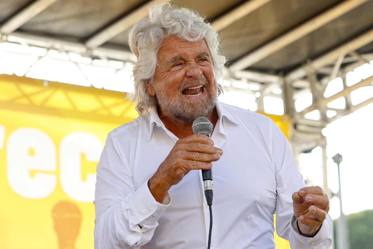 Beppe Grillo durante una manifestazione organizzata dal Movimento 5 Stelle