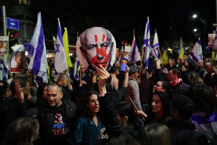 Una protesta contro Netanyahu 